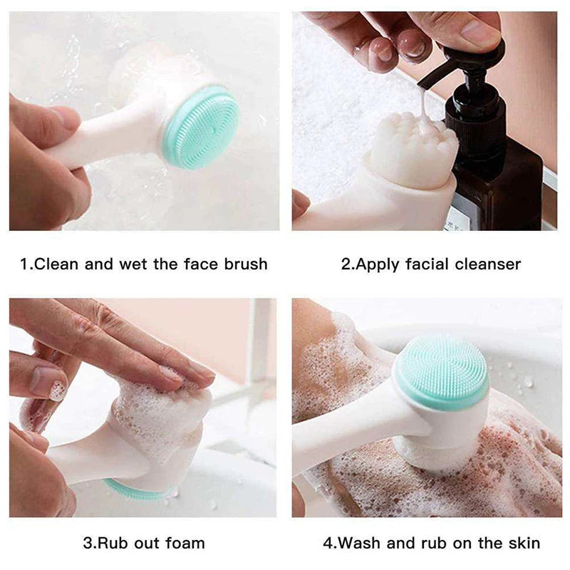 Double-Sided Silicone Facial Cleansing Brush – Deep Pore Cleanse & Gentle Exfoliation