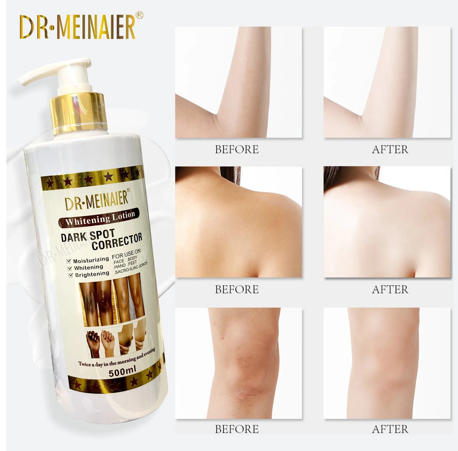 500ml Vegan Brightening Body Lotion, with AHA, Niacinamide, Moisturizing, Hydration, for All Skin Type, Radiant Skin Body Cream