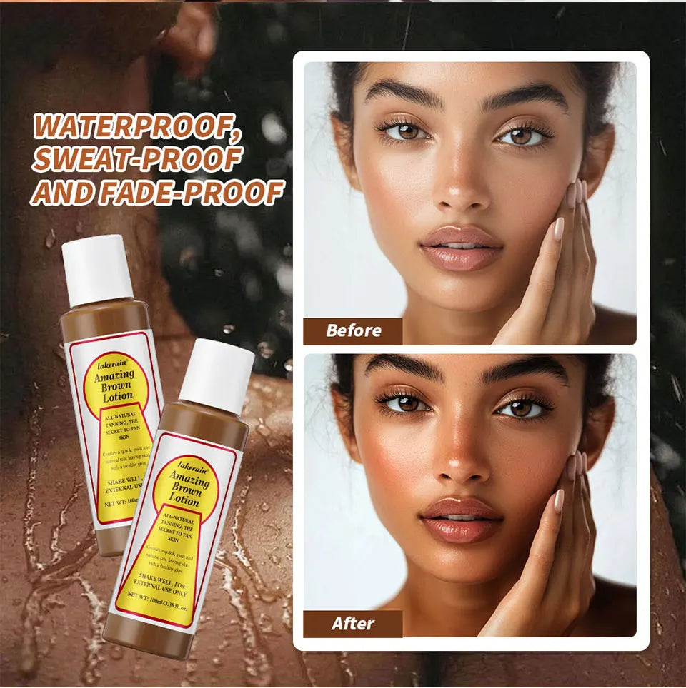 Tanning Body Lotion Long Lasting Waterproof Sweat-proof Tanning Booster Lotion Non-greasy Natural Self Tanner Lotion Makeup