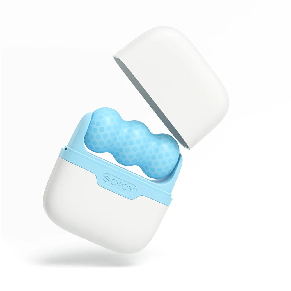 Double-Head Ice Roller Facial Massager — W & V Shape for Face, Eyes & Body