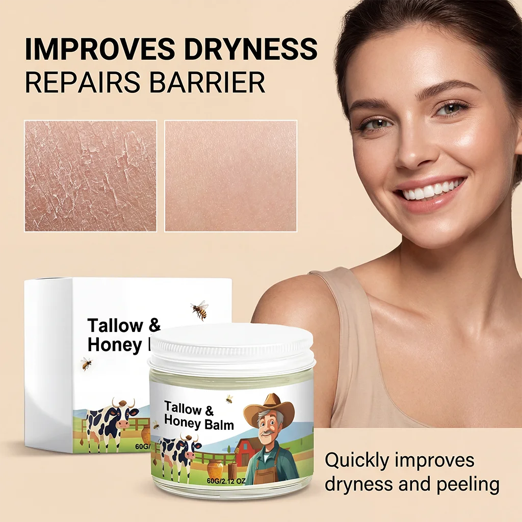 Beef Tallow Honey Face Cream Daily Moisturizing, Smooth and Delicate, Protects Facial Skin, Refreshing and Easily Absorbed Moist