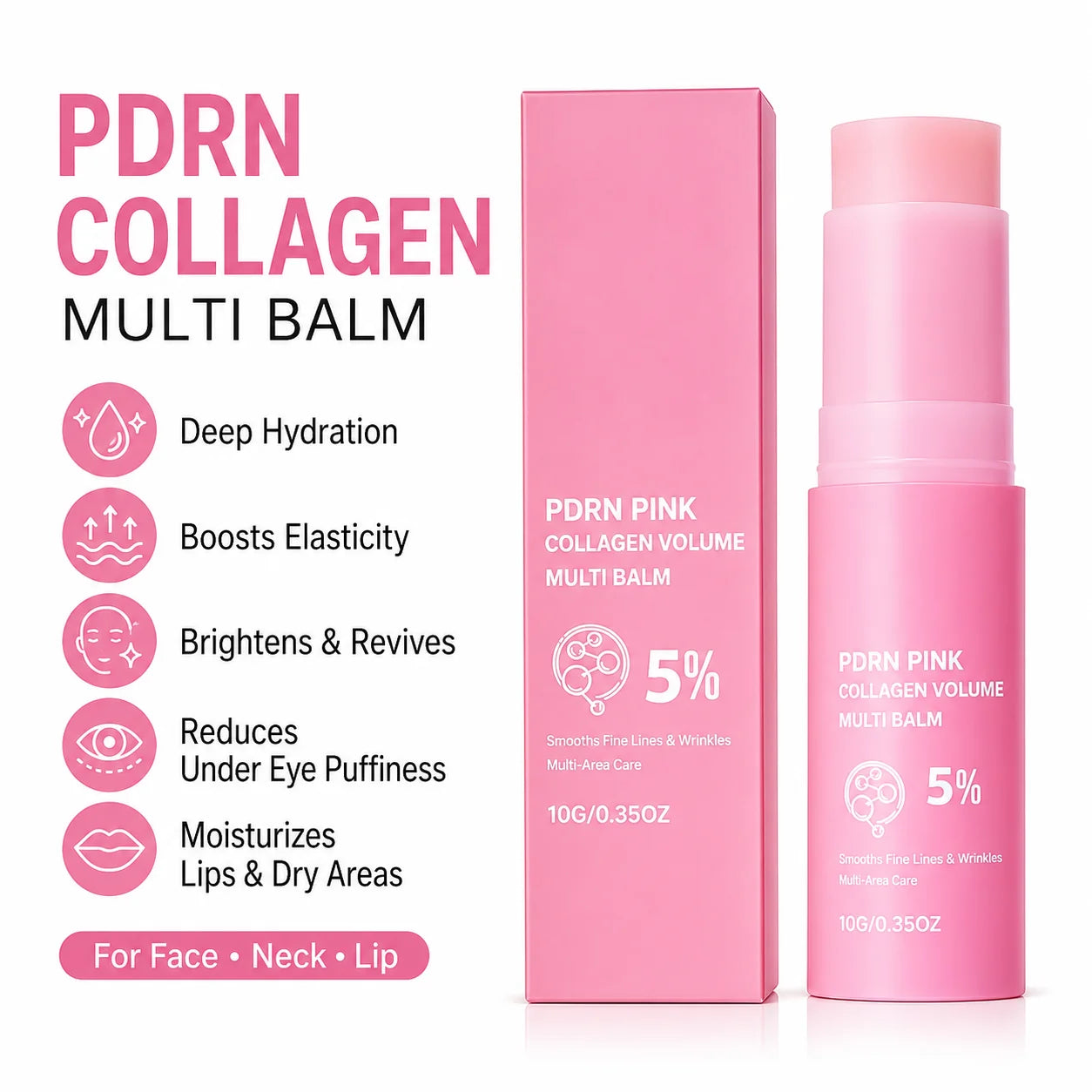 PDRN Collagen  Multi Balm For Face Neck Lip Moisturizing Stick Korea Skin Care