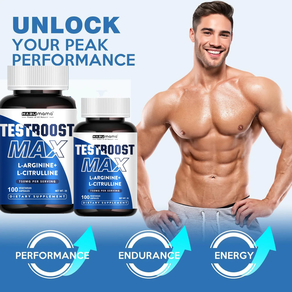 Men's Performance & Vitality Supplement | L-Arginine & L-Citrulline | 100 Capsules