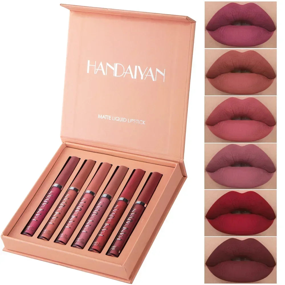 10/6 PCS Lipstick Set Matte Nude Liquid Lip Stain Makeup for women Non stick Cup Lip Gloss Waterproof Long lasting 💄💄💄💅