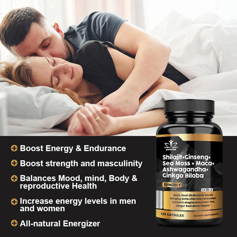 Shilajit 5-in-1 Adaptogen Complex | Ginseng, Sea Moss, Ashwagandha & Ginkgo Biloba