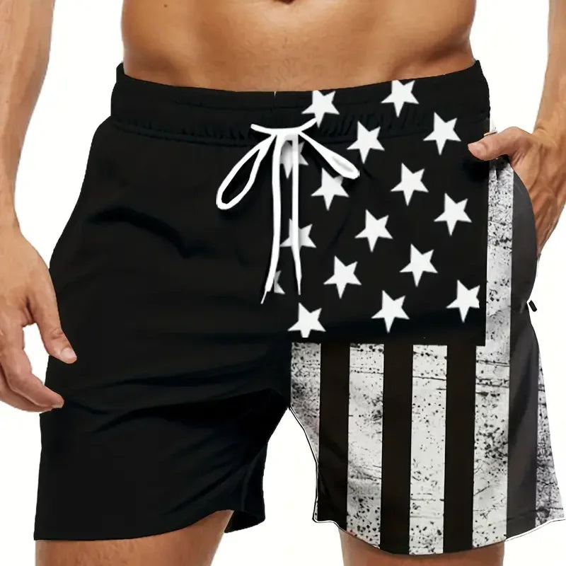 Classic USA Ireland  Flag Short Pants For Men Hawaiian Swim Trunks Summer Cool Street Surfing Beach Shorts