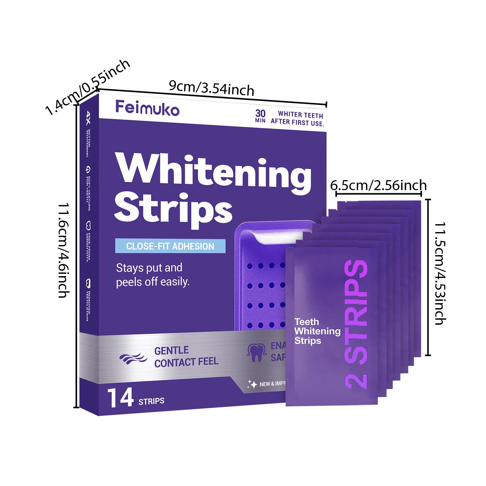 Purple Teeth Whitning Strips Oral Hygiene Mint FreshTooth Brightening Patches