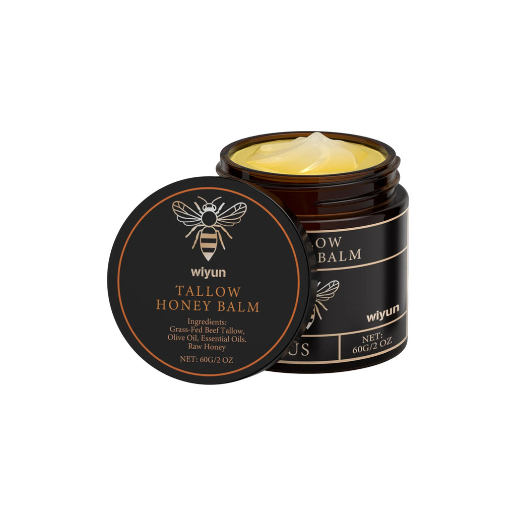 Tallow Honey Balm Natural  Tallow Raw Honey Olive Oil Moisturizing Cream Gentle Nourishing Body Face Salve