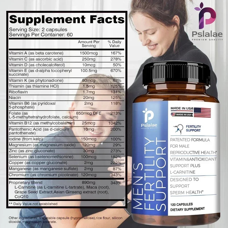 Men's Fertility & Reproductive Health Supplement – L-Carnitine, CoQ10 & Multivitamin Complex