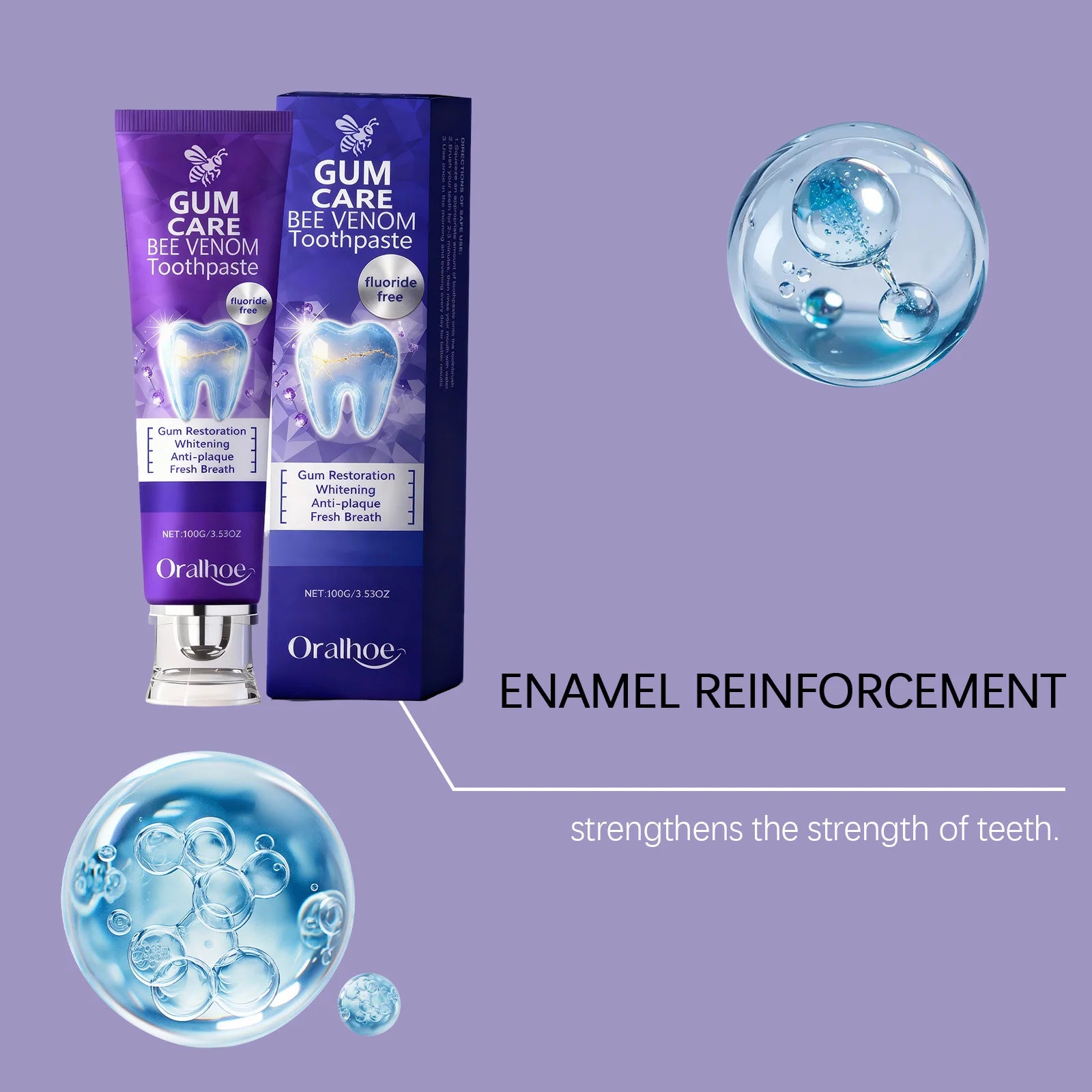 Bee Venom Toothpaste Teeth Brightening Gum Restoration Enamel Protection Sensitive Teeth Improve Plaque Stains Fresh Breath