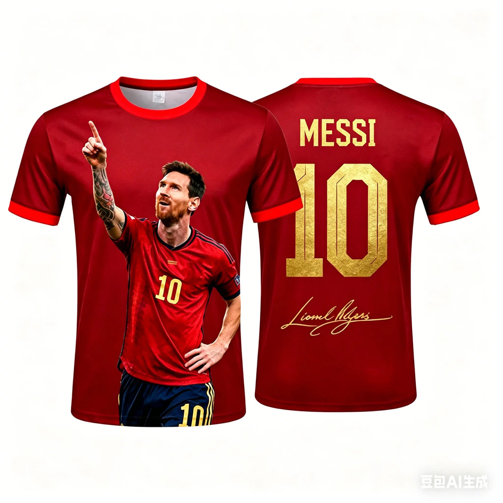 Lionel Messi #10 Inter Miami CF Soccer Jersey T-Shirt, Men Women Pink White Gradient Short Sleeve Football Fan Streetwear Tee