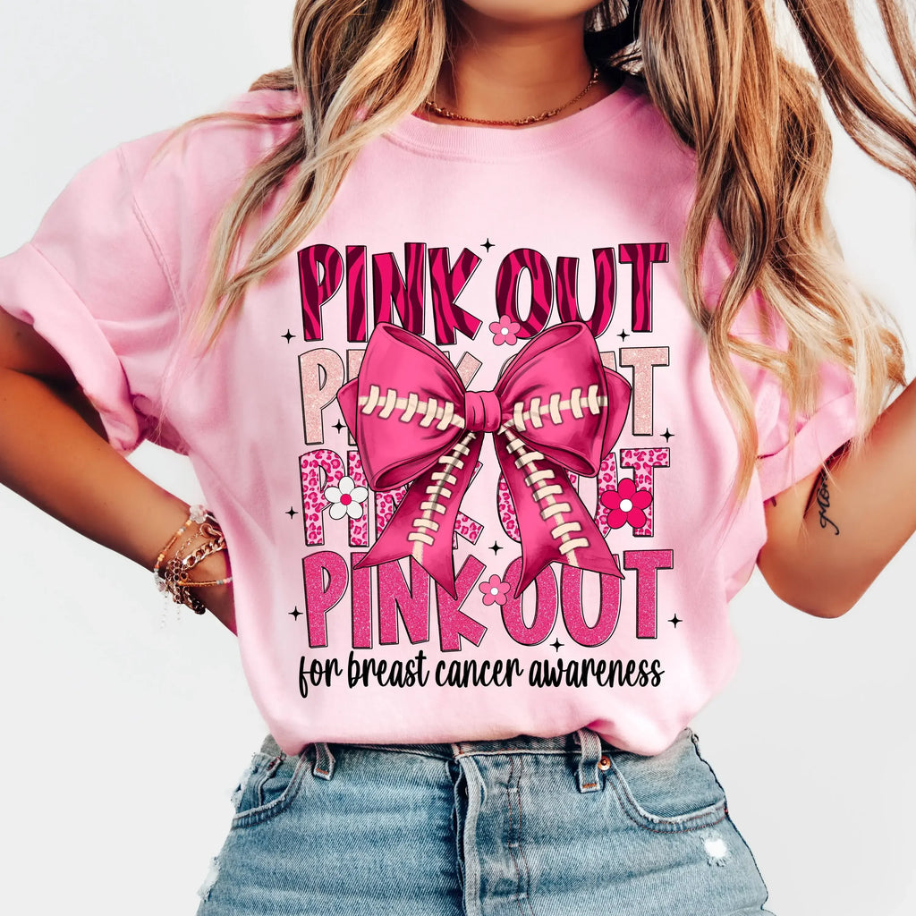 Breast Cancer Awareness We Wear Pink Awareness Ribbon Aesthetic Clothes Pink and White Tops Shirt