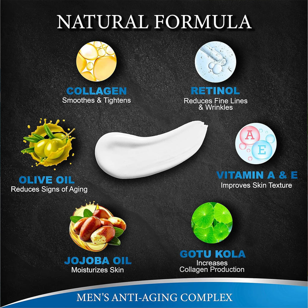 Men's Collagen, Retinol & Hyaluronic Acid Face Cream — Day & Night Anti-Aging Moisturizer