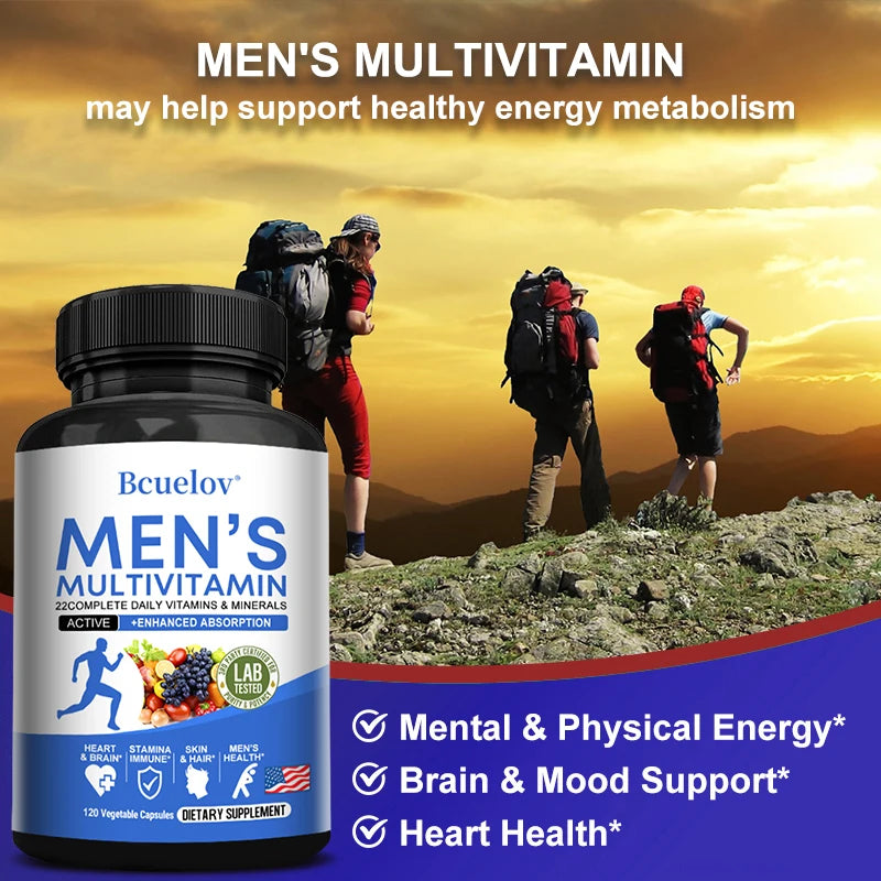 Men's Daily Multivitamin – Energy, Focus & Vitality Complex | 120 Vegetarian Capsules