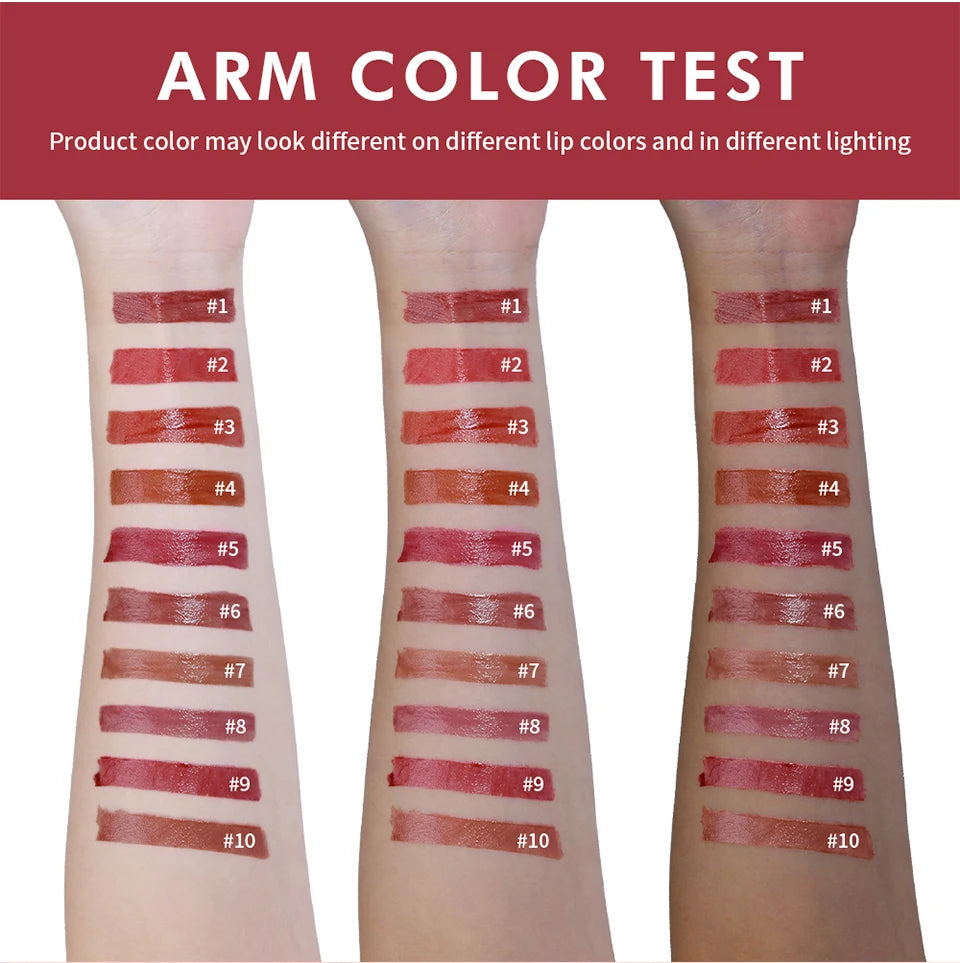 Mirror Lip Stain Lip Glaze Color Long Lasting Shiny Gloss Nude Lipstick Moisturizing Skin Brightening Cosmetics Lips Glosses