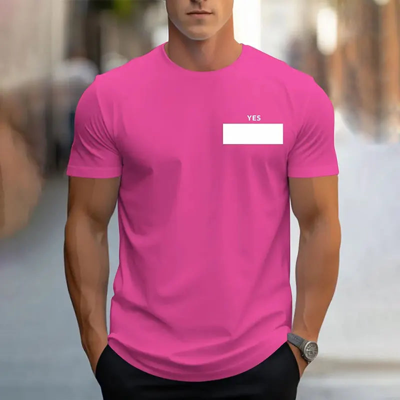 Men's Short Sleeve Summer  Sports Fitness T Shirt  Round Neck