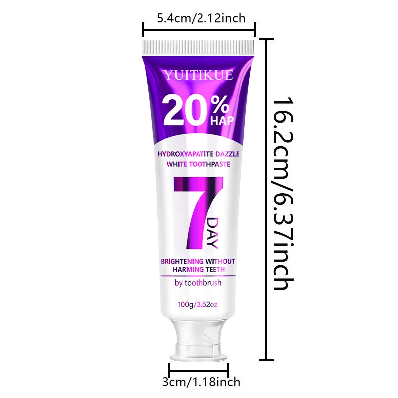 YUITIKUE Hydroxyapatite Toothpaste - Purple Formula, Refreshes Breath & Enhances Natural Tooth Shine, 100g