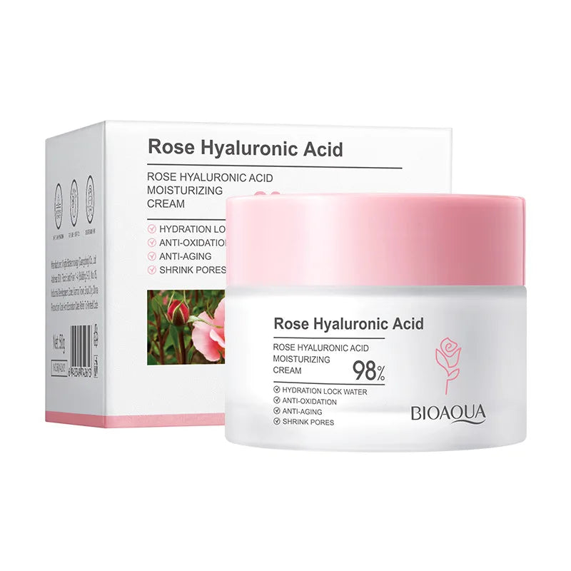Face Cream-1pcs NET WT Rose Hyaluronic Skincare Set – Hydrating & Brightening