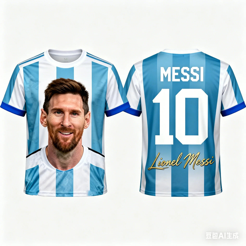 Lionel Messi #10 Inter Miami CF Soccer Jersey T-Shirt, Men Women Pink White Gradient Short Sleeve Football Fan Streetwear Tee