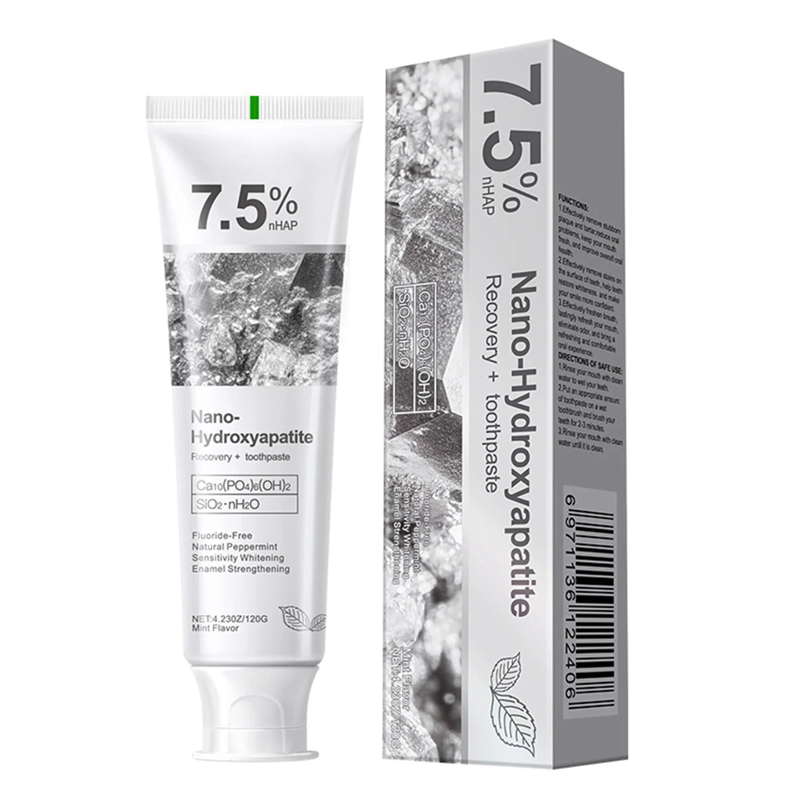 120g Hydroxyapatite Toothpaste,Gentle Mint,Breath Refreshing Whitening Toothpaste,Intensives Stain Removal Tooth Paste,Oral Care