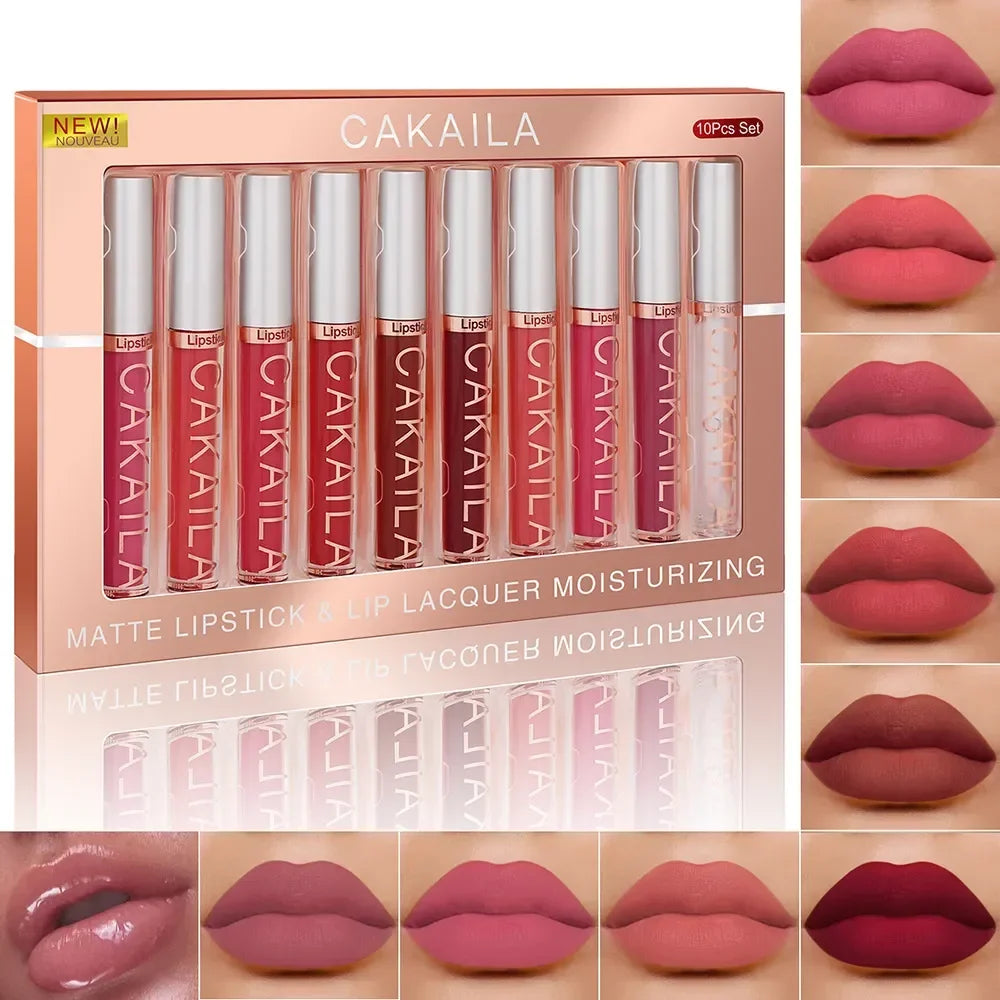 10/6 PCS Lipstick Set Matte Nude Liquid Lip Stain Makeup for women Non stick Cup Lip Gloss Waterproof Long lasting 💄💄💄💅