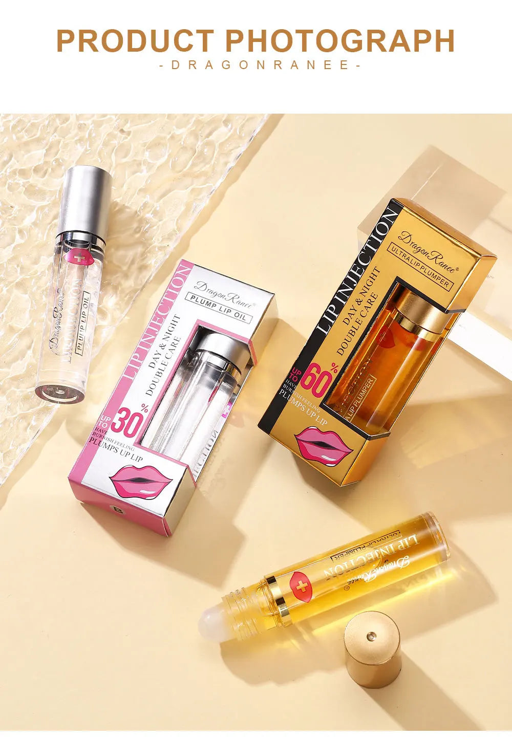 Instant Volumizing Lip Plumper Oil Lip Enhancer Moisturizing Anti-Wrinkle Lip Gloss - Sexy Lip Care Plumping Serum Lipstick