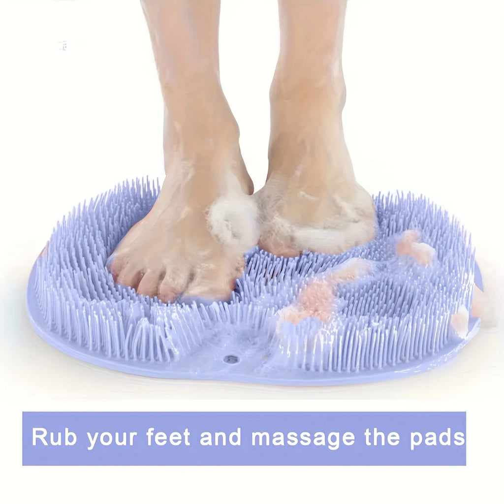 Anti-slip Shower Foot Scrubber Massager Cleaner Exfoliating Foot Massage Mat for Shower Bathroom