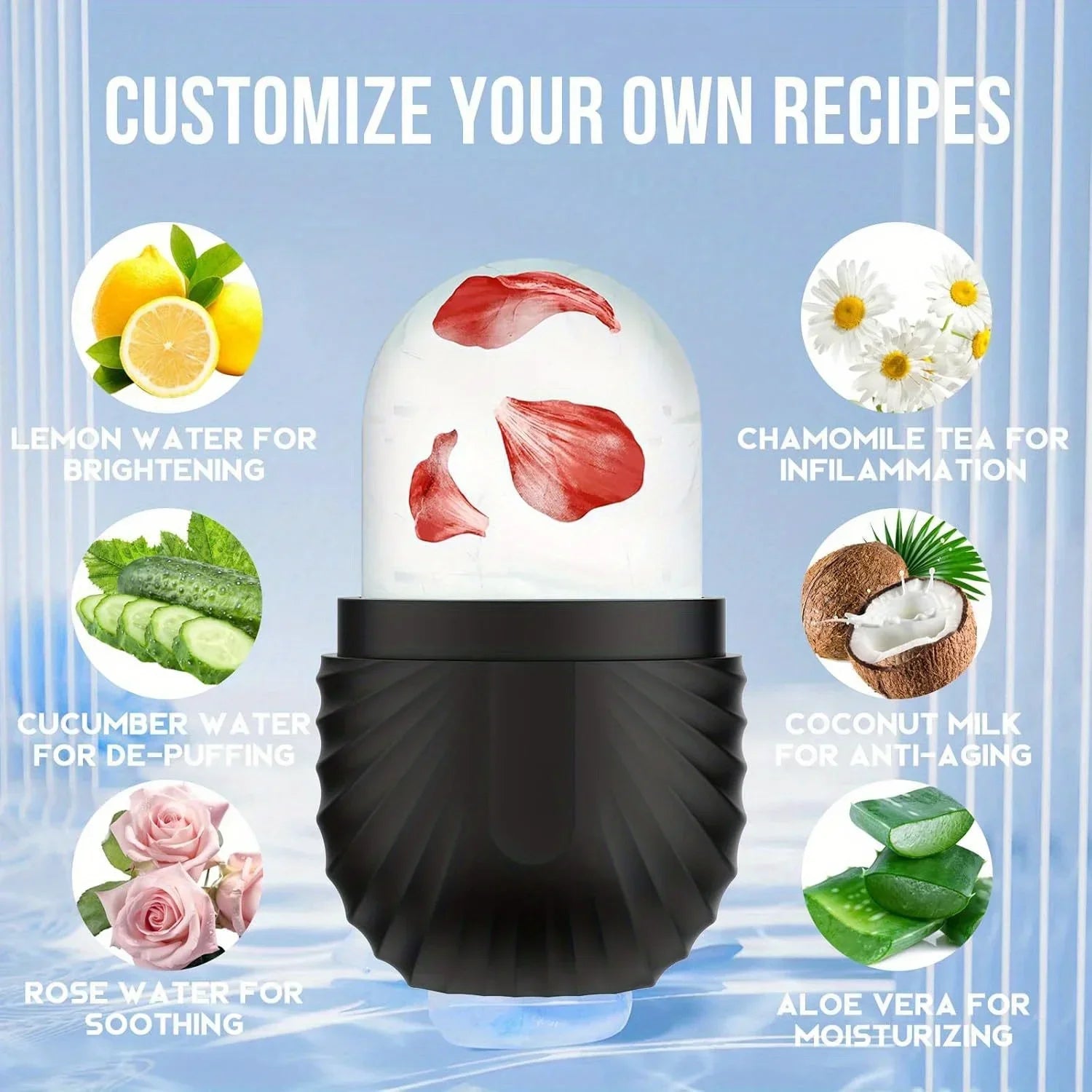 Ice Face Roller — Reusable Silicone Cryo Massage Tool
