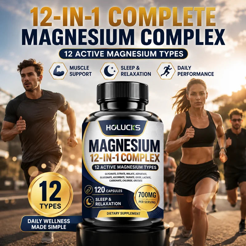 Magnesium 12-in-1 Complex | Sleep, Muscle Relaxation & Stress Relief Supplement