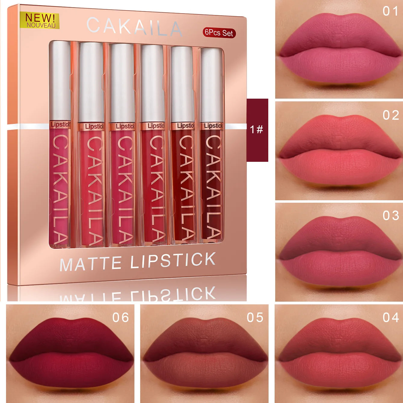 10/6 PCS Lipstick Set Matte Nude Liquid Lip Stain Makeup for women Non stick Cup Lip Gloss Waterproof Long lasting 💄💄💄💅