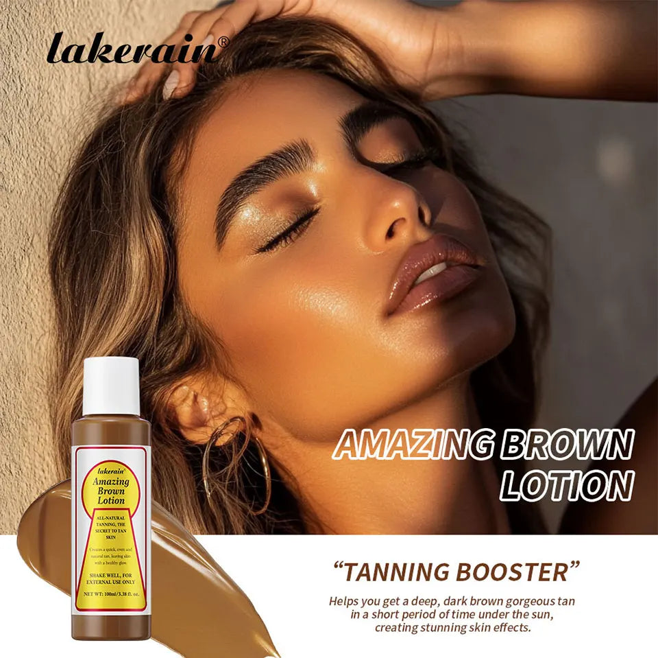 Tanning Body Lotion Long Lasting Waterproof Sweat-proof Tanning Booster Lotion Non-greasy Natural Self Tanner Lotion Makeup
