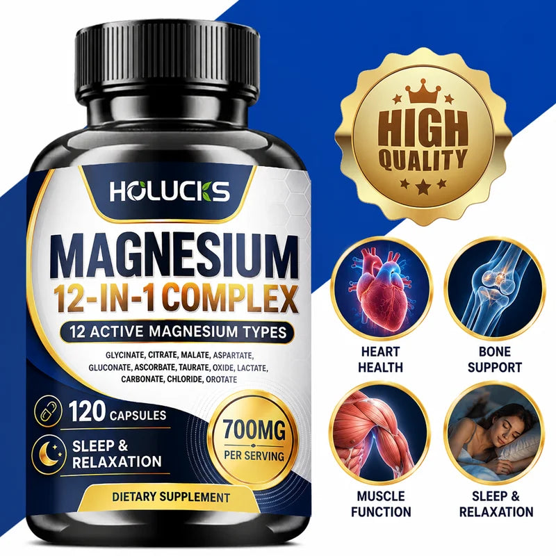 Magnesium 12-in-1 Complex | Sleep, Muscle Relaxation & Stress Relief Supplement