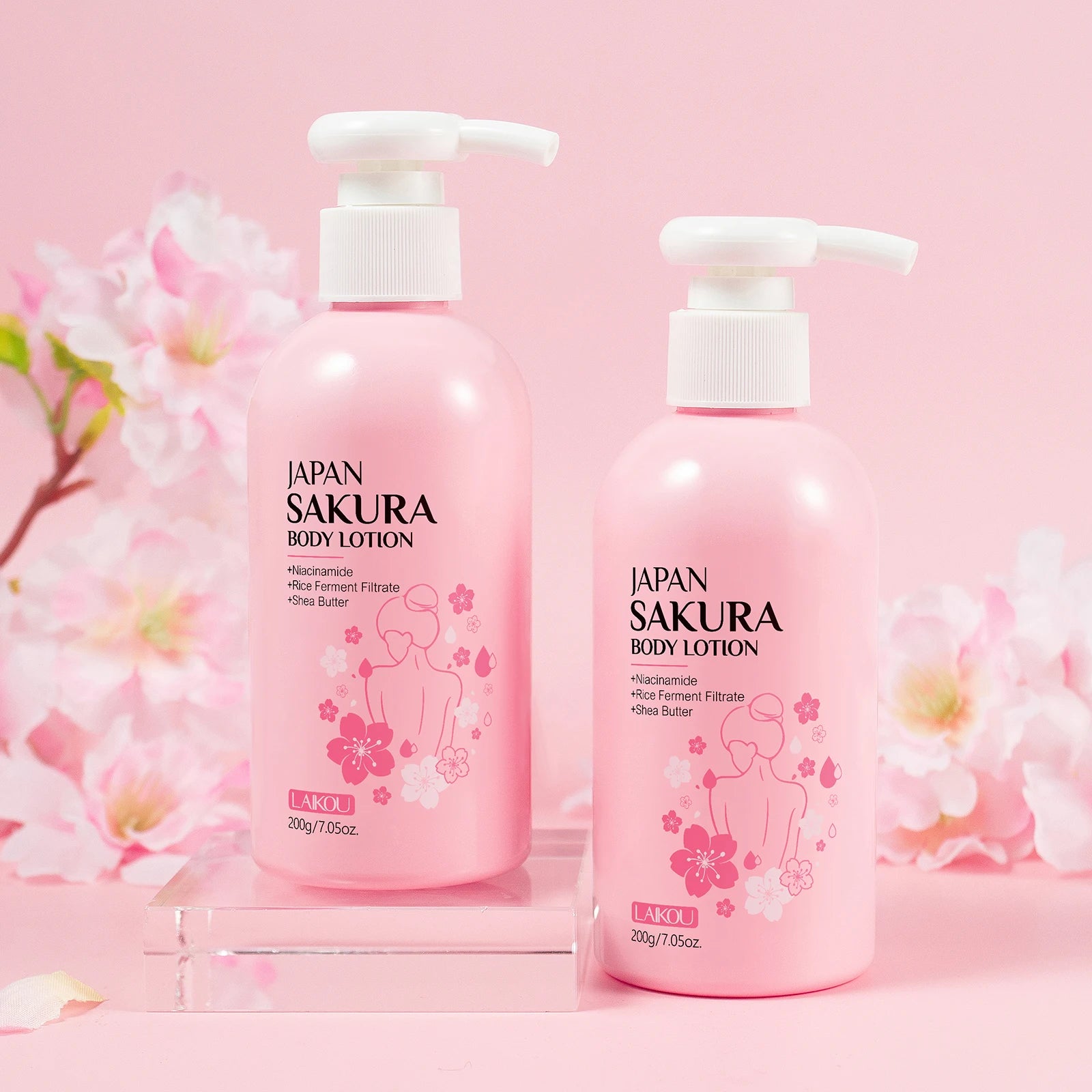 LAIKOU Japan Sakura Body Lotion Nourishing Body Moisturizer Fragrant Body Cream Soft Smooth Skin Treatment 200g