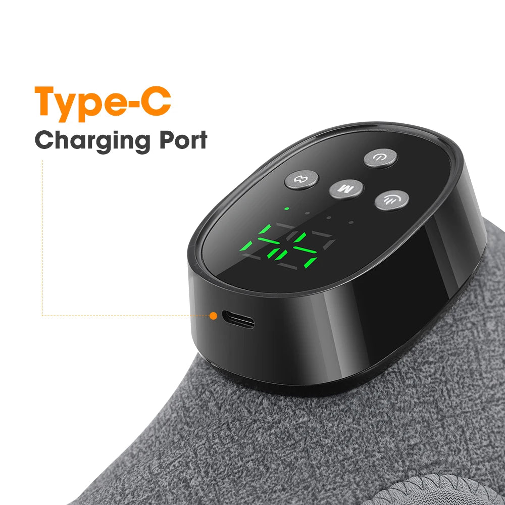 Black wireless controller on dark gray ankle cuff with Type-C charging port.
