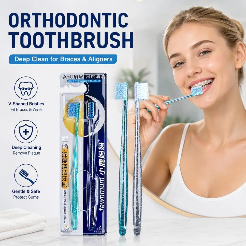 2Pcs  Toothbrush  Soft Bristle