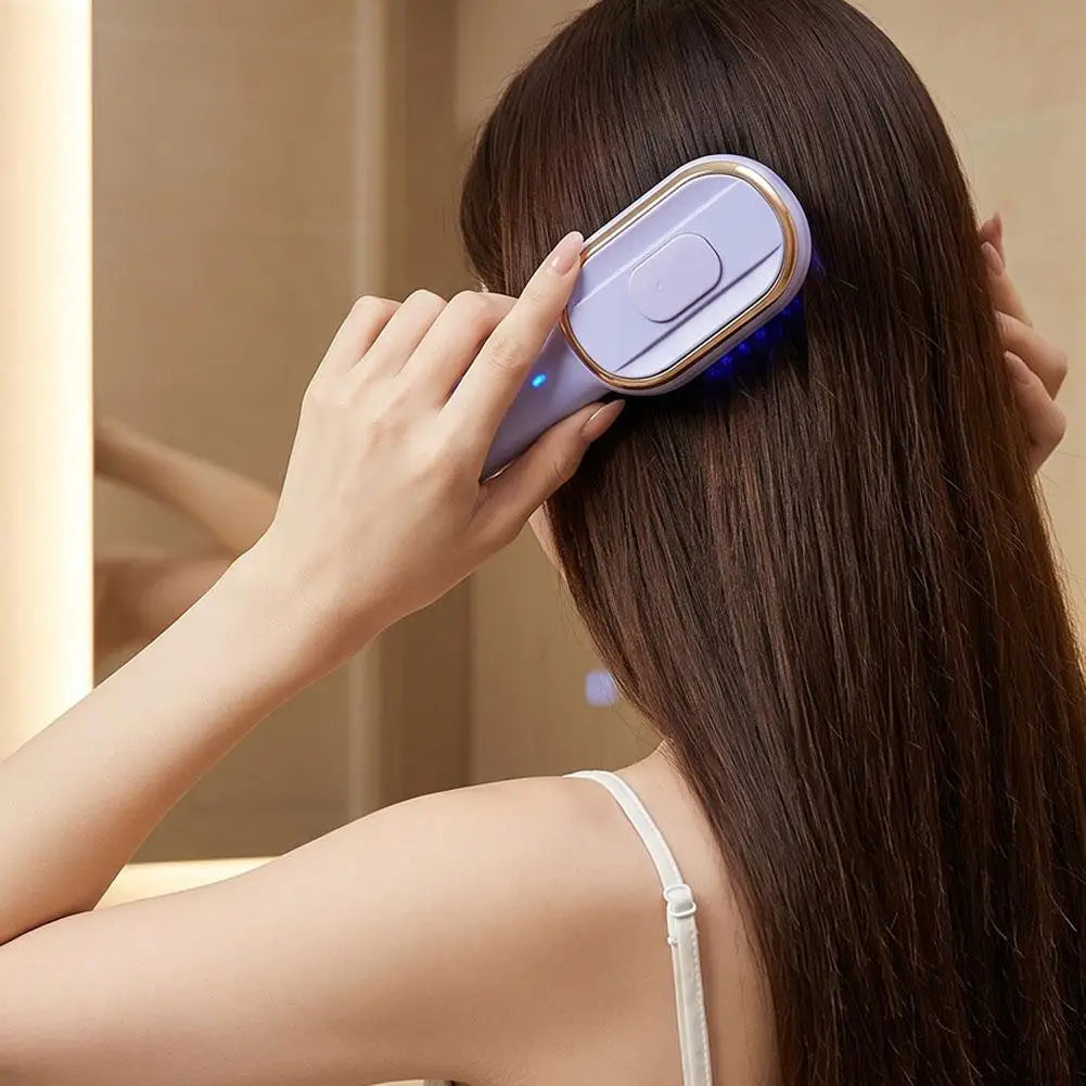 Electric Scalp Care Hair Growth Comb Red Light Therapy Microcurrent Stimulating Vibration Head Massage Thicker Stronger Hair