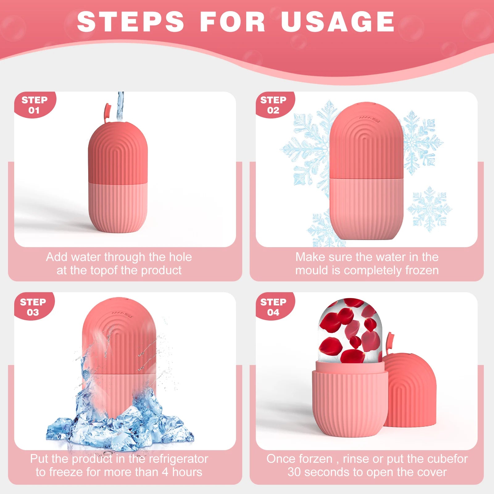 Botanica Luxe Silicone Face Ice Mold | Cryo Facial Tool for De-Puffing & Glow