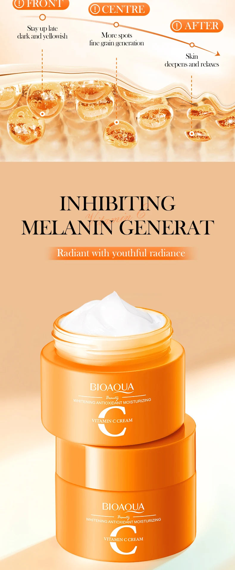BIOAQUA Retinol Face Cream Moisturizing Whitening Anti-Aging Wrinkles Hyaluronic Acid Facial Cream Face Skin Care