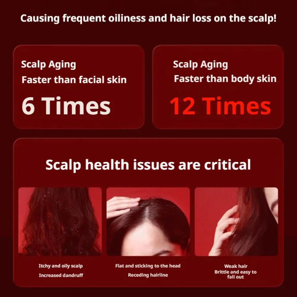 Electric Scalp Care Hair Growth Comb Red Light Therapy Microcurrent Stimulating Vibration Head Massage Thicker Stronger Hair