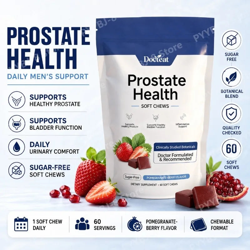 Men's Daily Prostate Health Supplement | 60 Soft Chews – Pomegranate Berry