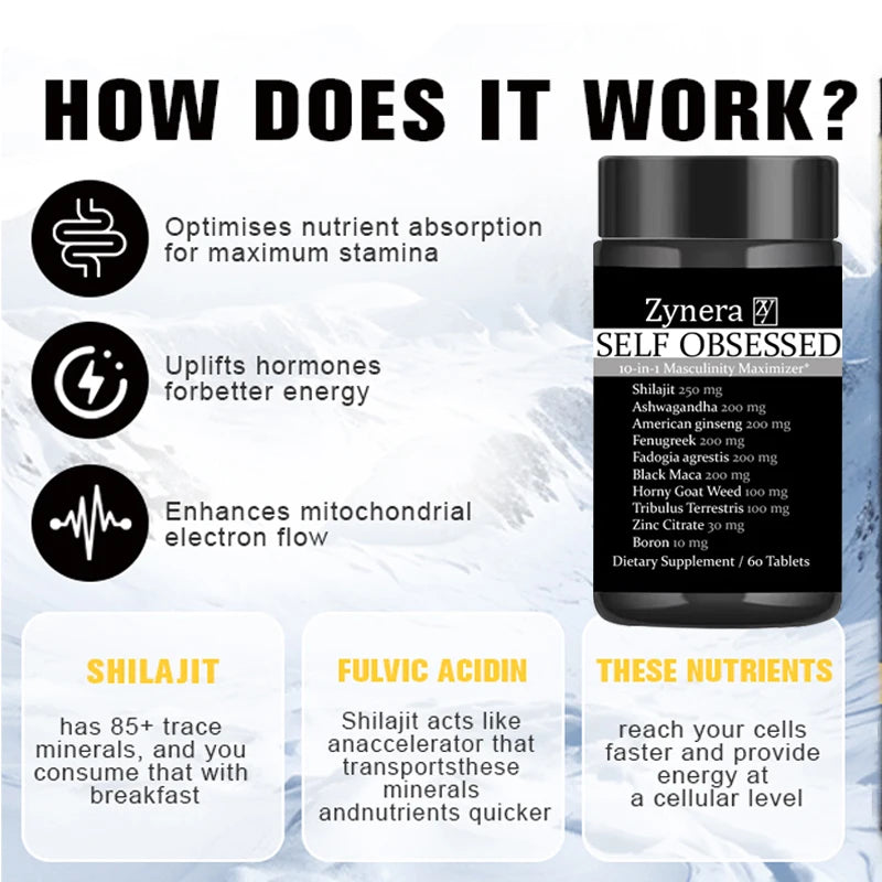 Ashwagandha & Black Maca Capsules for Men – Energy, Stamina & Vitality Support