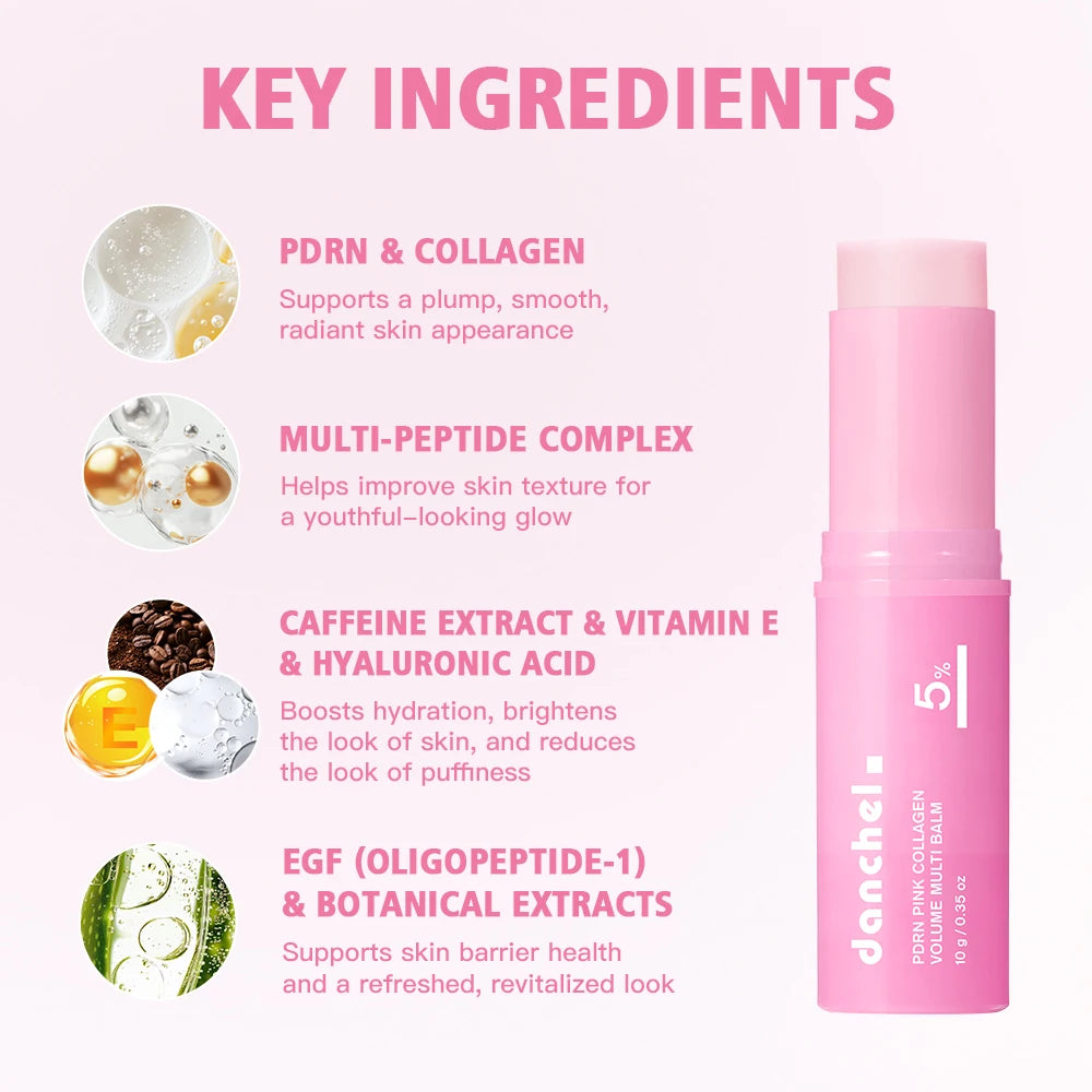 PDRN Pink Collagen Volume Multi Balm Stick | Anti-Aging Firming Treatment for Eyes, Neck & Face