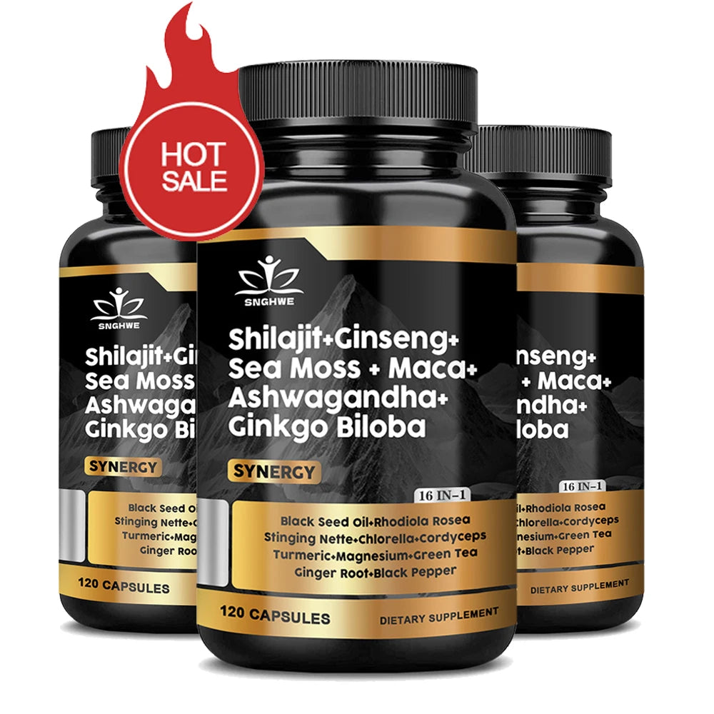 Shilajit 5-in-1 Adaptogen Complex | Ginseng, Sea Moss, Ashwagandha & Ginkgo Biloba
