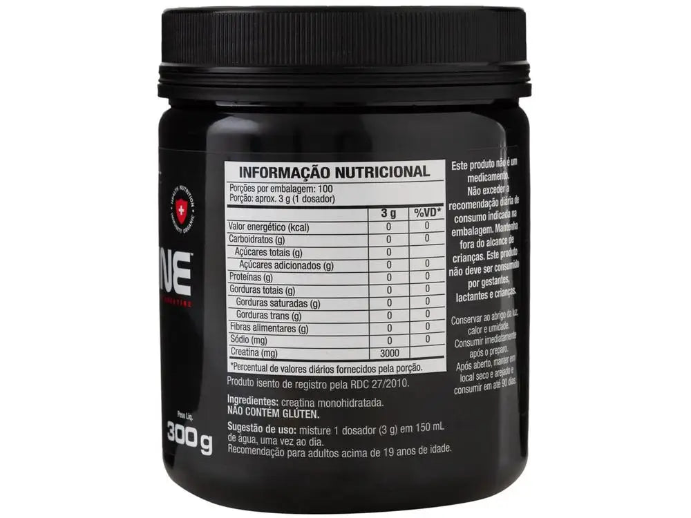 Nutrition Facts panel for creatine monohydrate powder with listed ingredient values