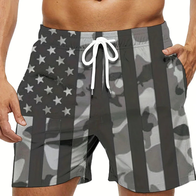 Classic USA Ireland  Flag Short Pants For Men Hawaiian Swim Trunks Summer Cool Street Surfing Beach Shorts