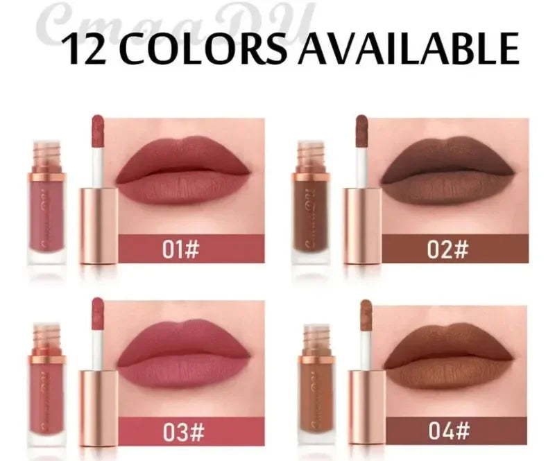 Waterproof Matte Velvet Lip Glaze Moisturizing Long Lasting Liquid Lipstick Non-stick Lip Gloss