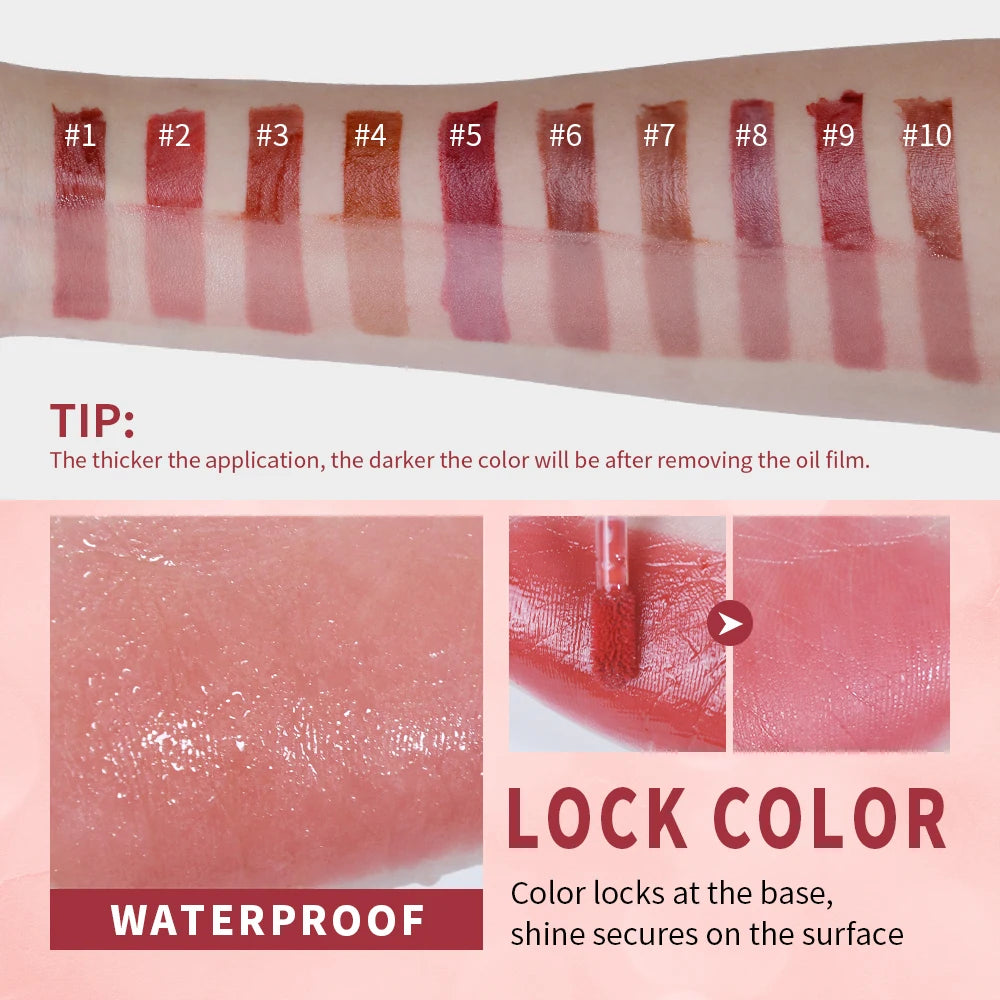 Mirror Lip Stain Lip Glaze Color Long Lasting Shiny Gloss Nude Lipstick Moisturizing Skin Brightening Cosmetics Lips Glosses