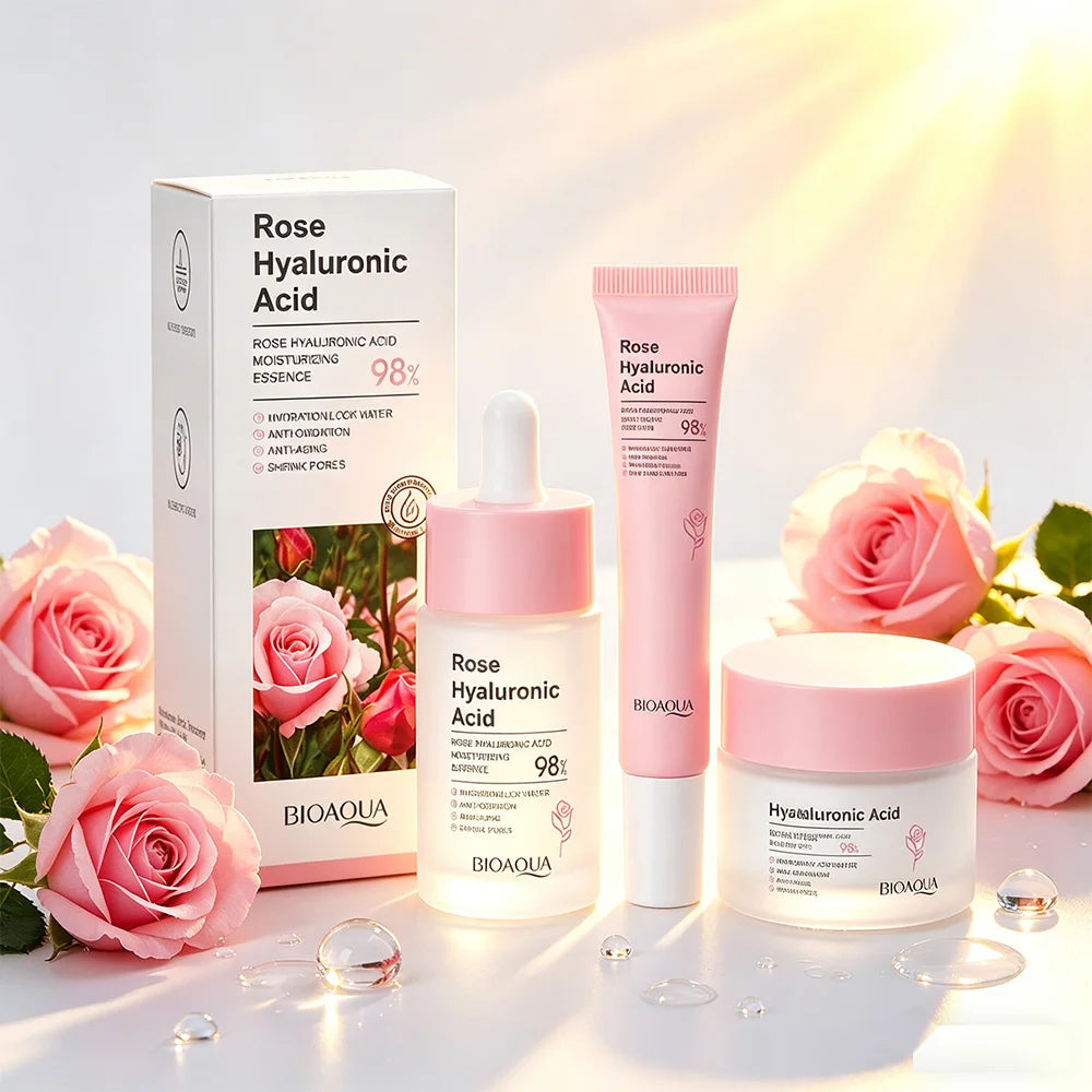 Mixed Pack NET WT Rose Hyaluronic Skincare Set – Hydrating & Brightening