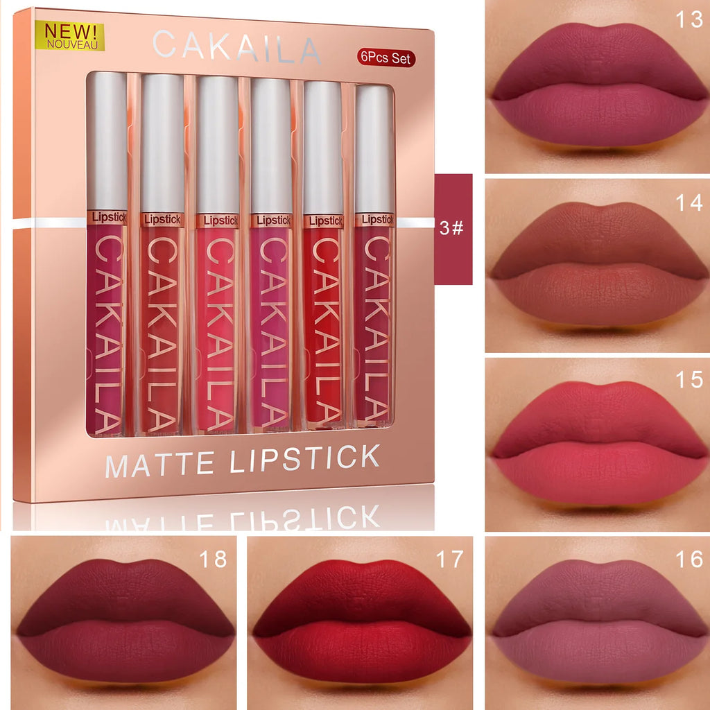 10/6 PCS Lipstick Set Matte Nude Liquid Lip Stain Makeup for women Non stick Cup Lip Gloss Waterproof Long lasting 💄💄💄💅