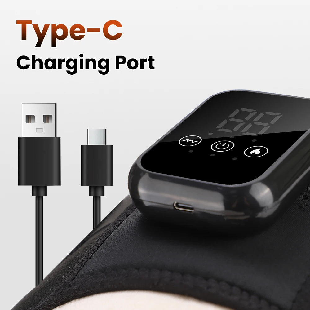Black controller for waist massager belt with Type-C charging port